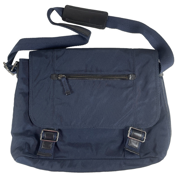 Banana Republic Messenger Bag Navy Blue Durable Nylon Adjustable Strap Laptop - Picture 1 of 11
